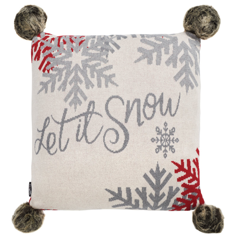 Pom-poms Cotton Reversible Throw Pillow