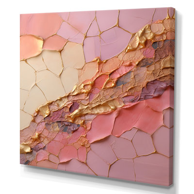 «Pink Gold Minimalisme Poteries» sur impression sur toile