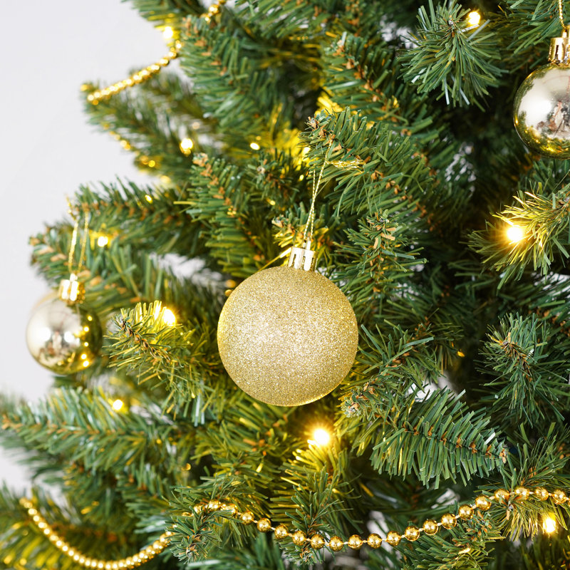 Arbre de Noël 7,5 pi avec 550 lumières DEL, 1350 pointes en PVC et aiguilles dures, conception à branches articulées, support en métal robuste