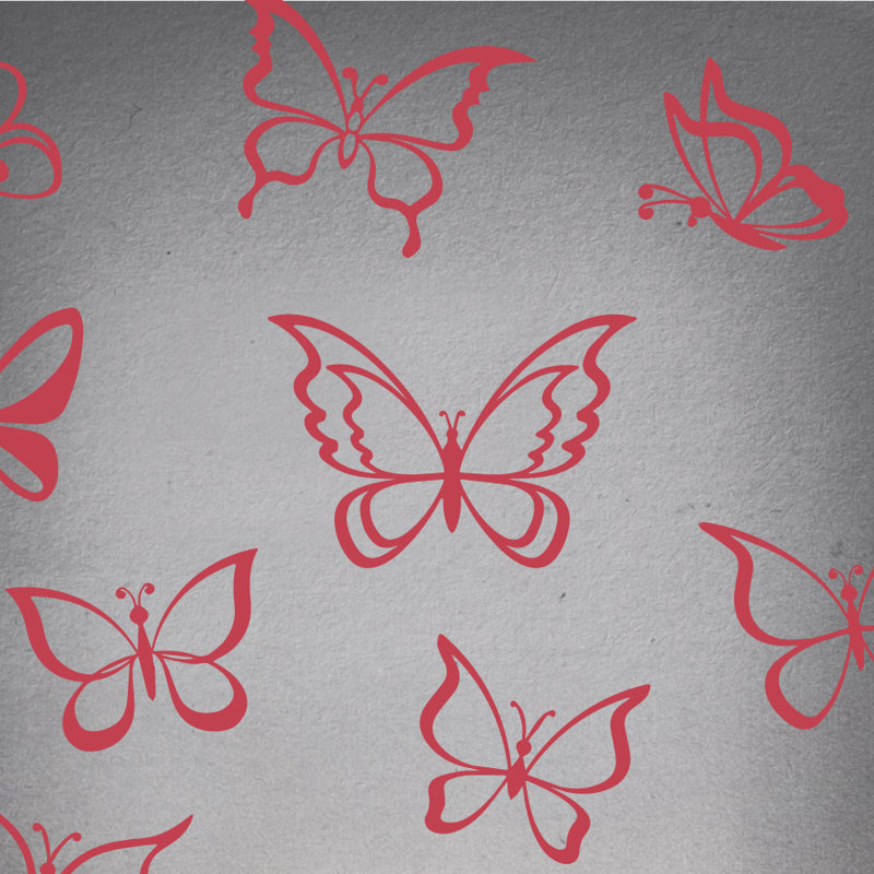 Adhésif décoratif papillon, H 24 po x l 25 po x P 0,01 po, Rouge Dahlia