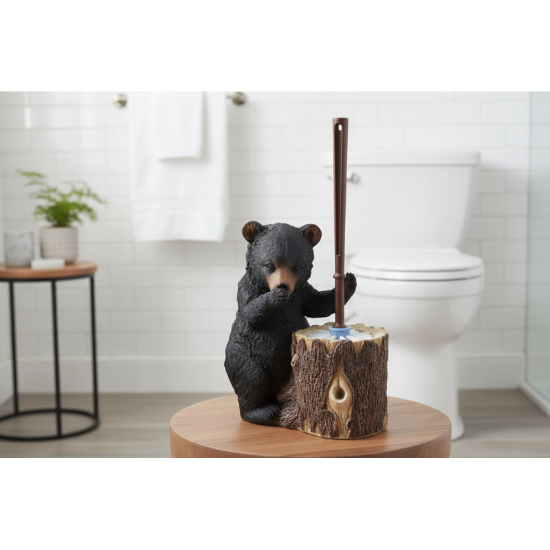 Porte-brosse de toilette en résine rustique
