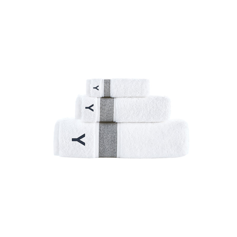 Brooks Brothers Ottoman Rolls 3 pcs Towel Set, Anthracite, Y