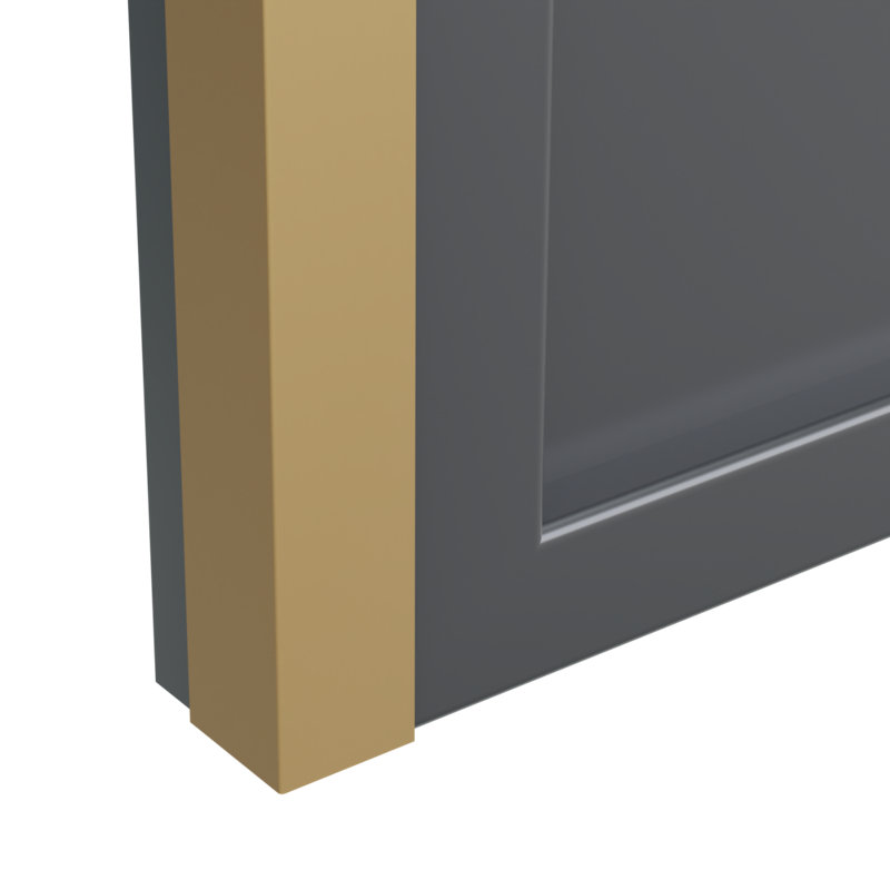 Manche en L décoratif en aluminium de 0,5 po, L 72 po, Acier inoxydable satiné