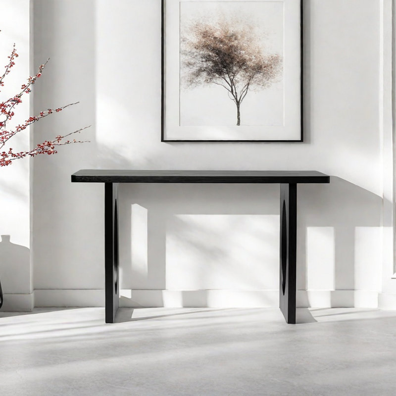 Retro Minimalist Console Table, 33.46" H x 55.12" W x 12.99" D