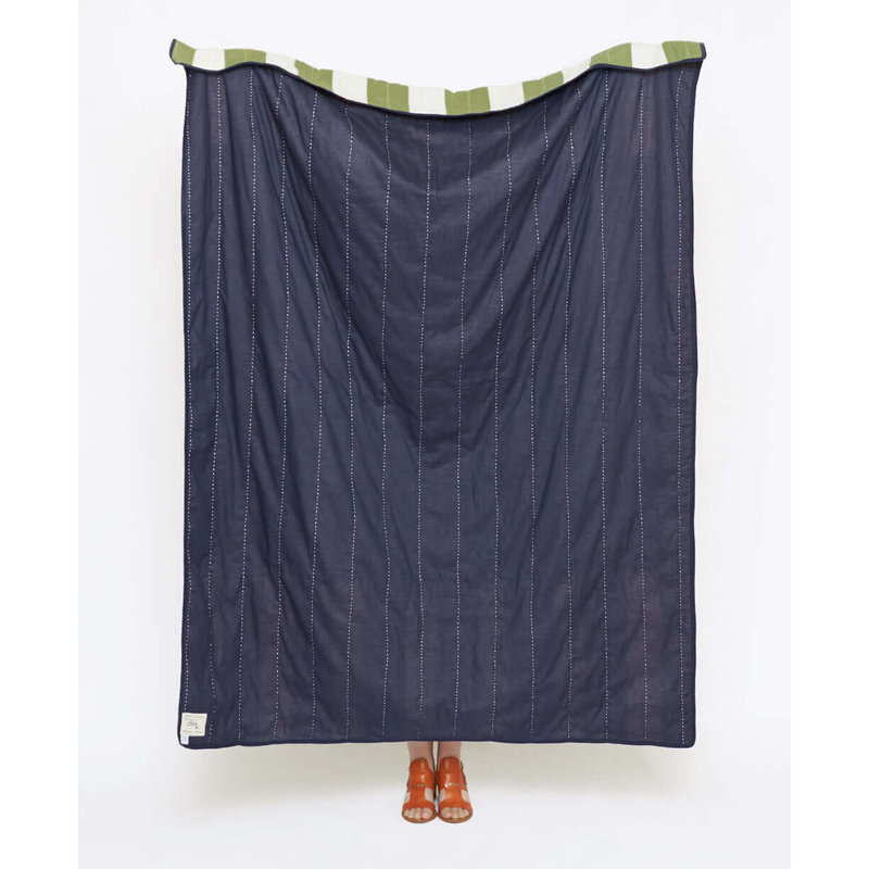 Offset Quilted Throw Blanket, Spruce