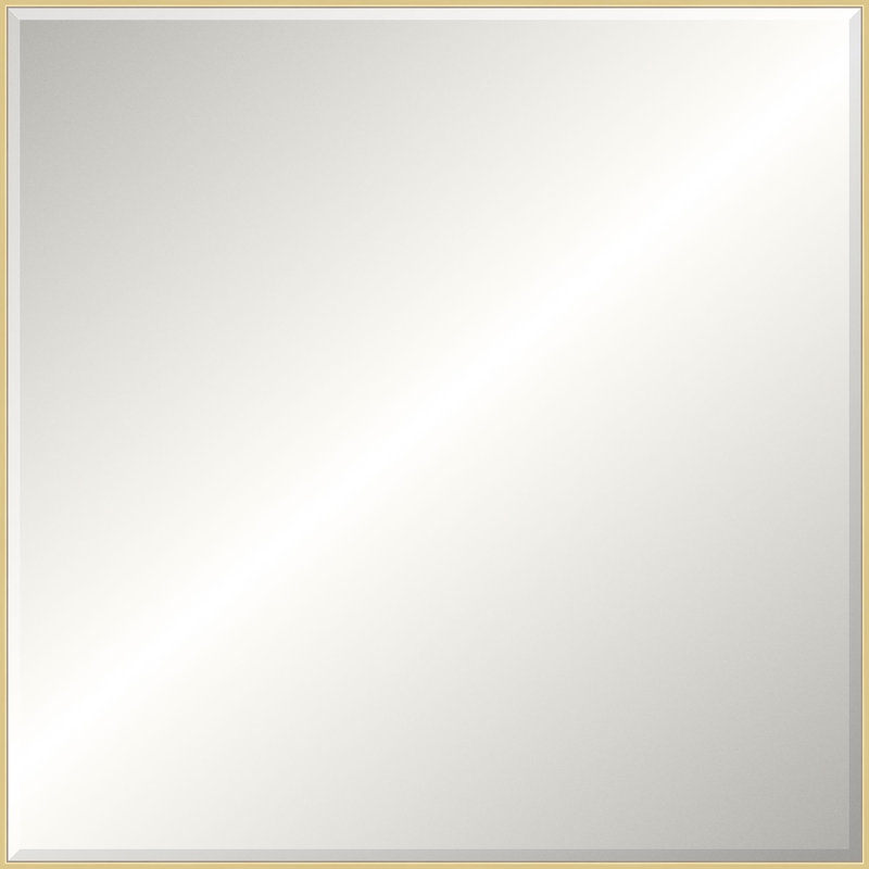 Floater 2 Solid Wood Beveled Mirror, Square, 49.25" x 49.25", Gold