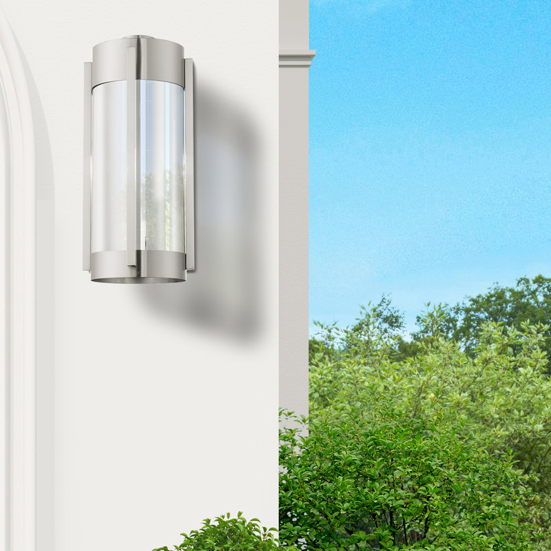 Lanterne murale d'extérieur à 3 ampoules H 18,75 po Adia, Nickel brossé