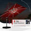 Parasol lumineux en porte-à-faux carré avec base 9 pi x 9 pi Lime, rouge-1119628631-1195930818