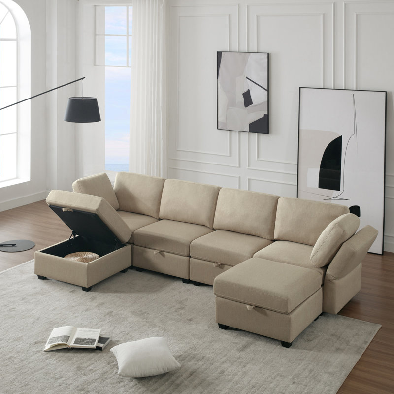 Canapé Kyson, Polyester beige