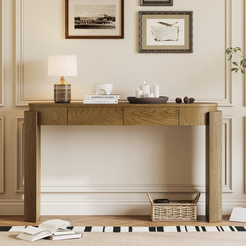 55.1" Wide Buffet Table with 2 Drawers, Wood