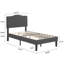Lit simple tapissier de taille simple avec tête de lit réglable, ensemble de 2 cadres de lit plateforme simple, support de lattes en bois, aucun sommier nécessaire-88101638