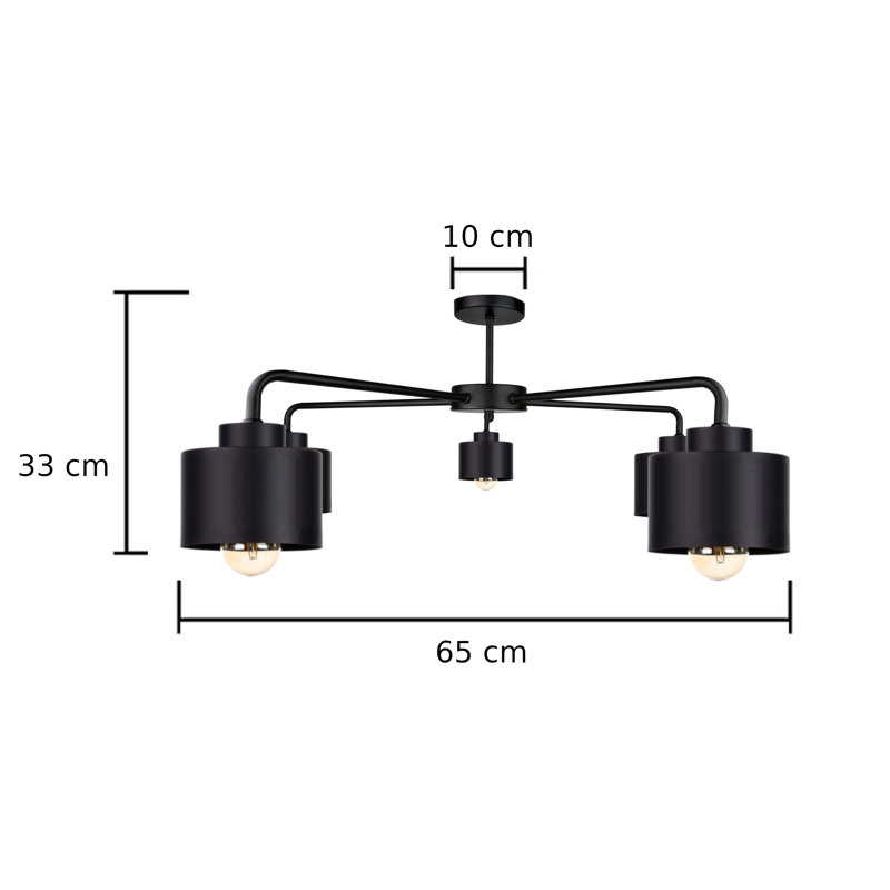 Joaquina Flush Mount, Black, Black