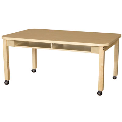 Four Seat Student Desk with Adjustable Legs 12"-17"