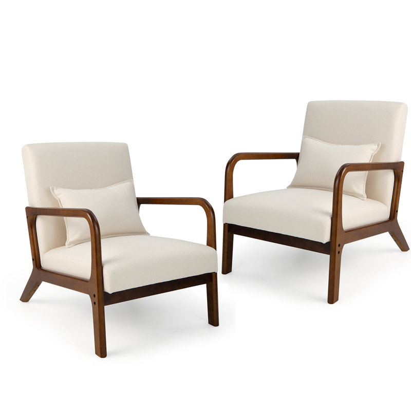 Jaborie Upholstered Armchair, Beige Polyester