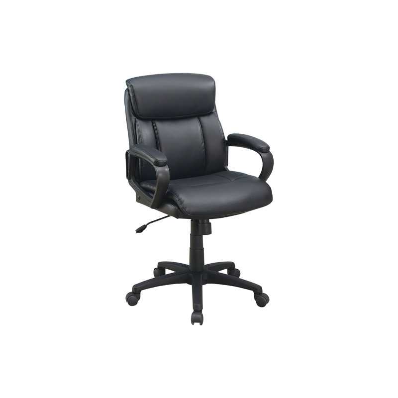 Chaise de bureau réglable en hauteur, noire, rembourrée, d'une capacité de poids de 250 lb, d'une chaise de 25,59