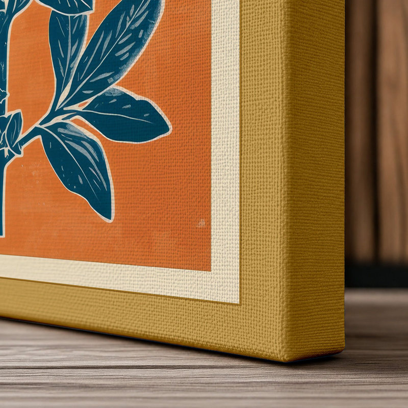 Healing Herb Study Botanical - Wrapped Canvas, 18x12 - 45.7 x 30.5 cm, Ochre Border