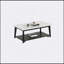 Thisted Rectangle Marble Coffee Table with Casters, Luxurious and Functional for Modern Living Spaces