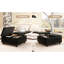 Grand rangement carré Ambridge de style Mid-Century avec rivets, rangement moderne en similicuir noir, détails-121107878
