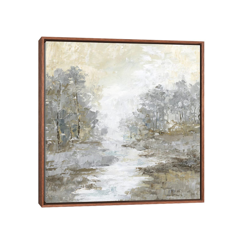 "Babbling Brook I" par Nan, reproduction d’art, H 26 po x l 26 po x P 1,5 po, Toile avec cadre en bois classique