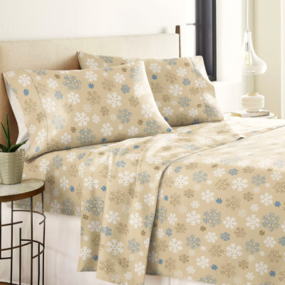 Ensemble de draps 100% coton en flanelle imprimée 170 g / m² Pointehaven