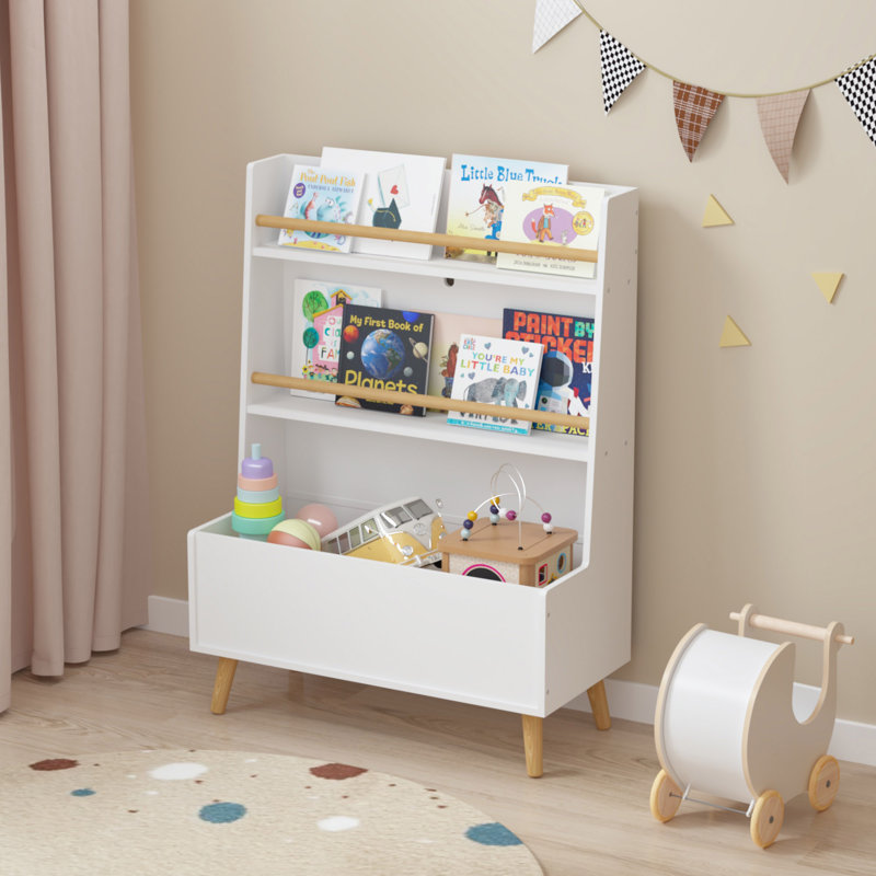Kids Bookshelf, Book And Magazine  Rack, Book Organizer, Toy Storage Cabinet Organizer