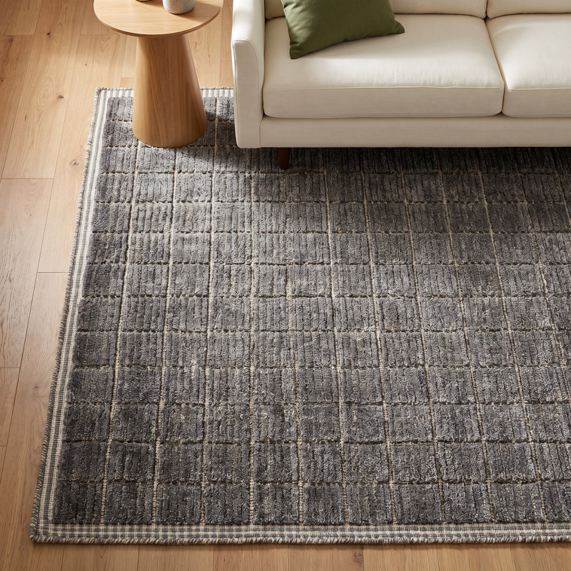 Jacey Hand Loomed Wool Blend Area Rug, Rectangle 8' x 10'