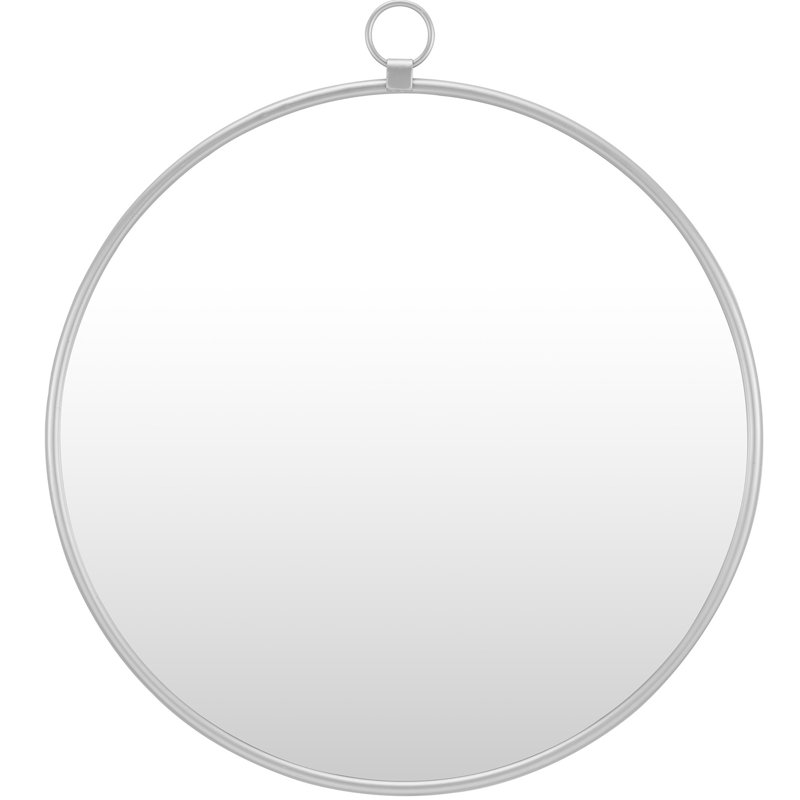 Silver Round Metal Bathroom Vanity Wall Mirror