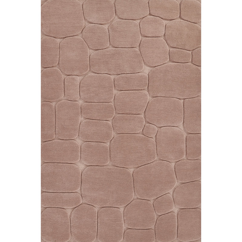 Tapis rose en laine touffeté à la main Joss & Main Aelin, Tapis de couloir 2 pi 6 po x 8 pi