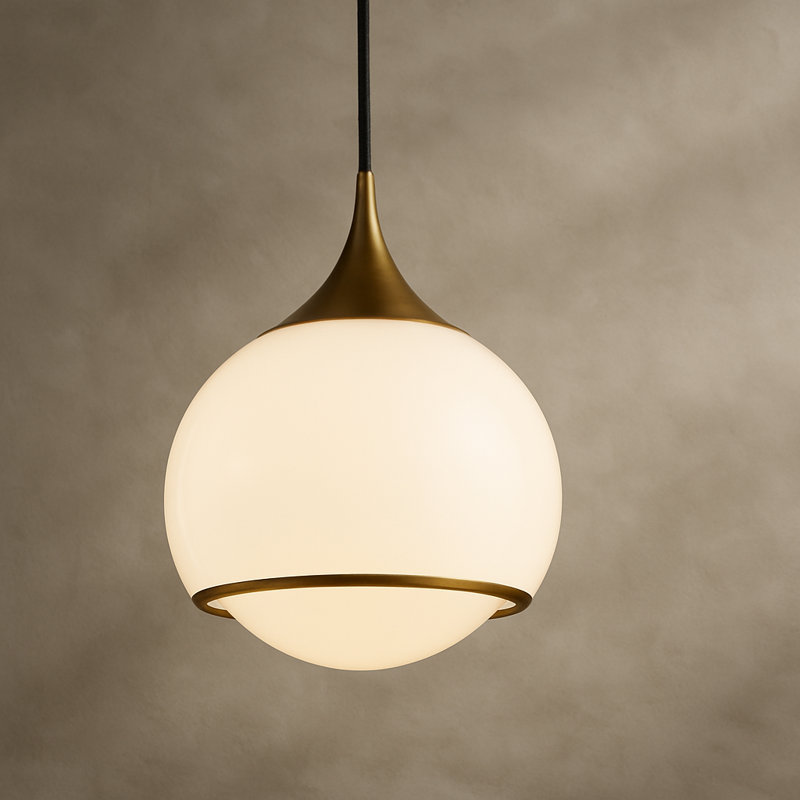 Kegan 1 - Light Single Pendant, Aged Brass, 8.25" H x 6.75" W x 6.75" D