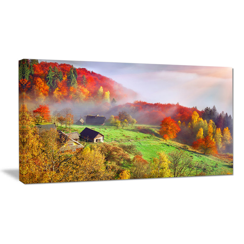 Mountain Village - impression sur toile tendue, H 16 po x l 32 po x P 1 po
