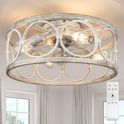 20 in. - Light Antique Brass LED Bowl Ceiling Fan Light Kit
