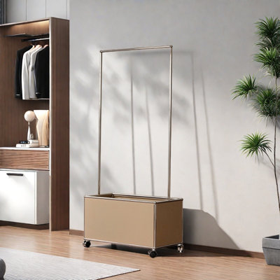 Stainless Steel Coat Rack with Bottom Cabinet