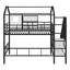 Lit mezzanine simple en métal avec toit-577420961