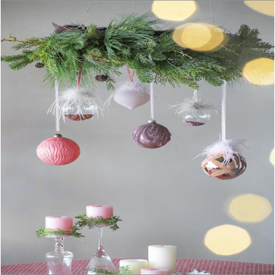 D3,9 po, boules de Noël décoratives, boules suspendues en verre pour décorations de fêtes, lot de 6
