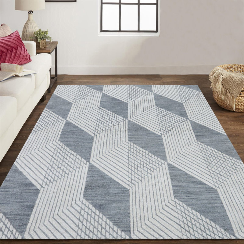 Tapis gris / ivoire Gardy, Rectangle 8 pi 6 po x 11 pi 6 po