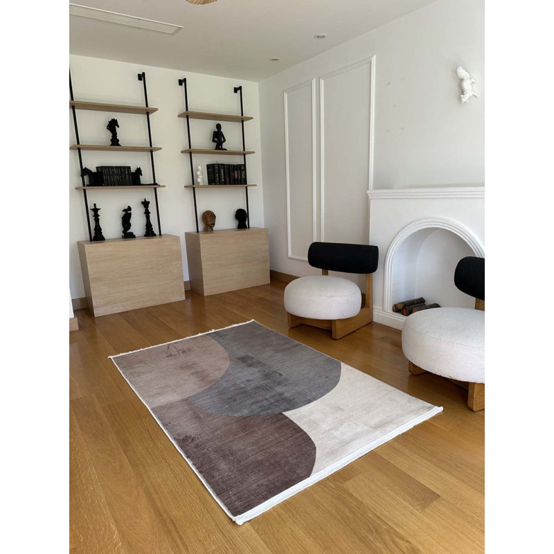 Tapis en coton avec envers antidérapant Lanney, Rectangle 3 pi 11 po x 12 pi 5 po