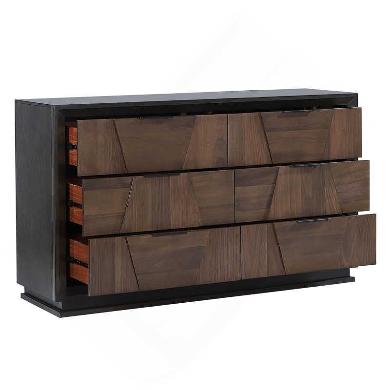 Commode et commode de style traditionnel en bois de noyer