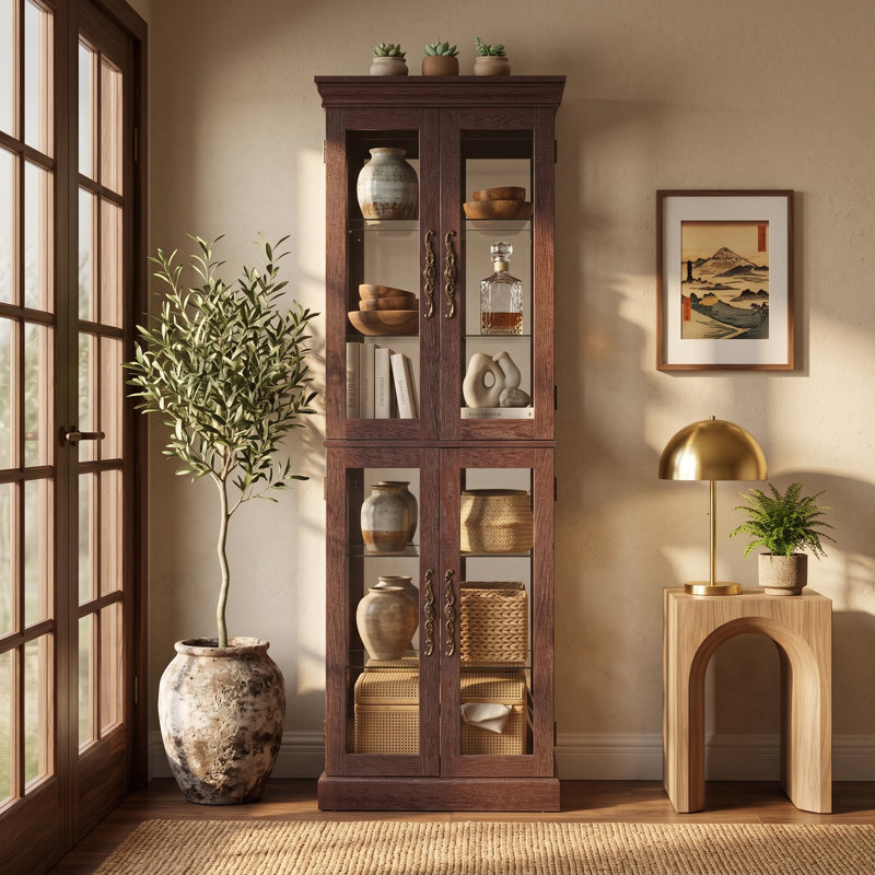 Vitrine éclairée en chêne cerisier, Cerisier