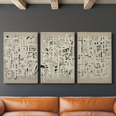 Abstract  Series  CCXLVI  -Premium Gallery Wrapped Canvas Set -Ready to Hang