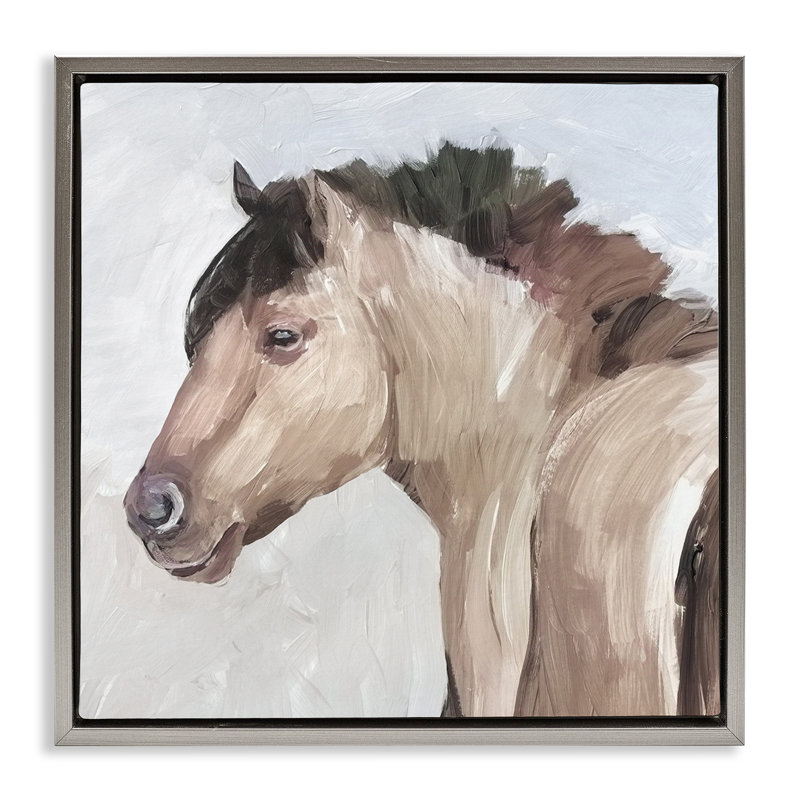 Cadre flottant pour cheval Dry Creek, design par Errico & Slyp, H 25 po x l 25 po, Cadre flottant gris lustré