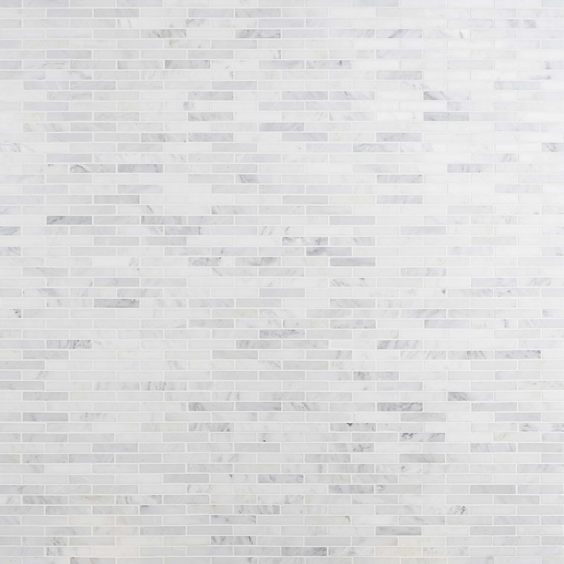 Asian Statuary Big Brick Pattern Marble Mosaic Tile
