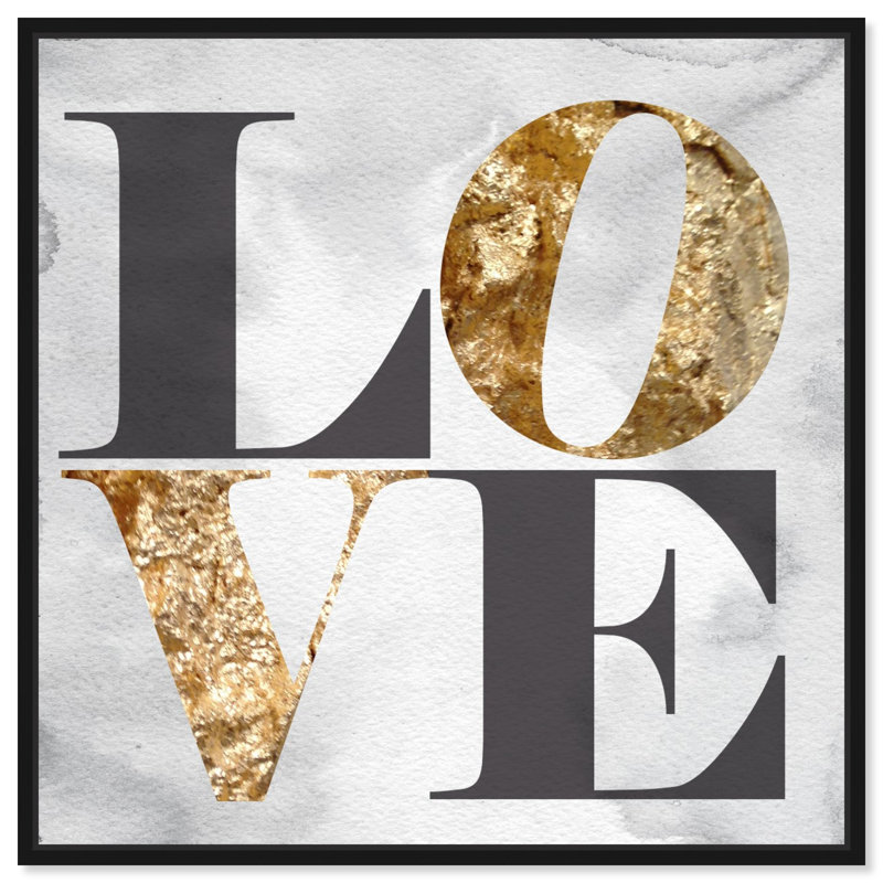 «Build on Love Stone», impression sur toile, H 12 po x l 12 po, Cadre noir