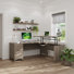 72W 3 Position Sit to Stand L Shaped Desk in Ash Gray