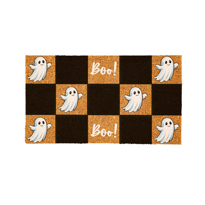 Halloween Ghost Patterned Coir Mat