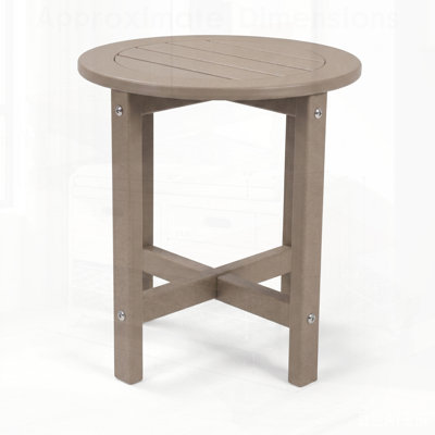 Durable HDPE Outdoor Side Table, Compact and All-Weather Resistant Patio End Table for Versatile Use