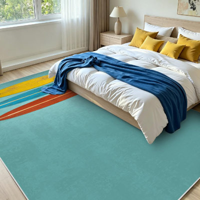Tapis d'intérieur jaune lavable à la machine