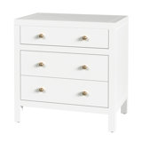 Nora 25 in. W Rectangular Wood 3 Drawer Nightstand
