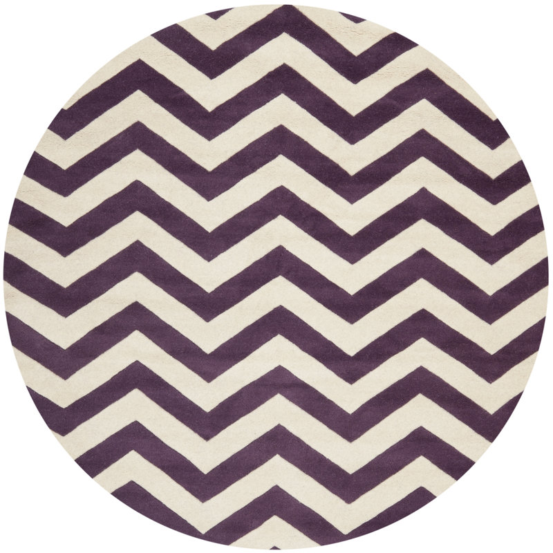 Highbury Chevron Wool Hand Woven Area Rug, Round 213cm