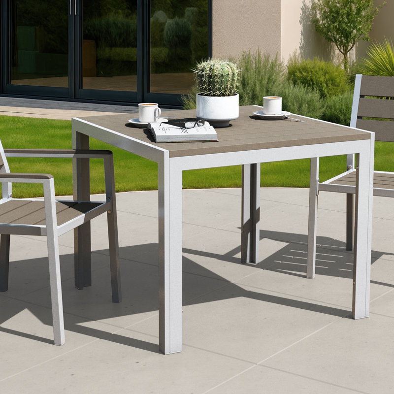 Table de salle à manger Ellenton, Gris argenté, Brun
