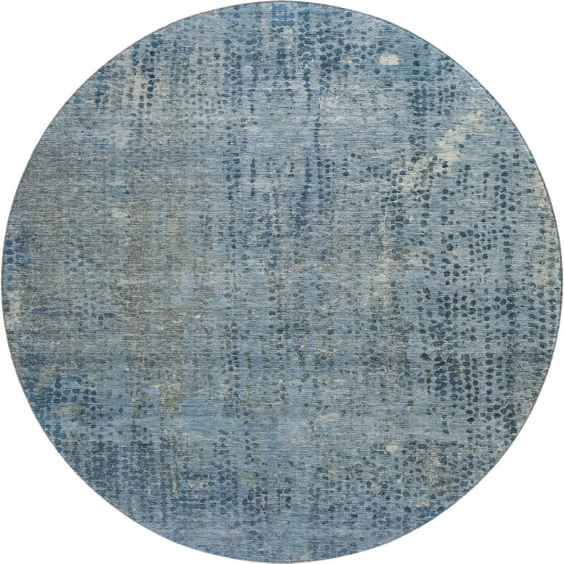 Premium Machine Washable Mayfield Abstract Rug, Blue, 10' x 14'